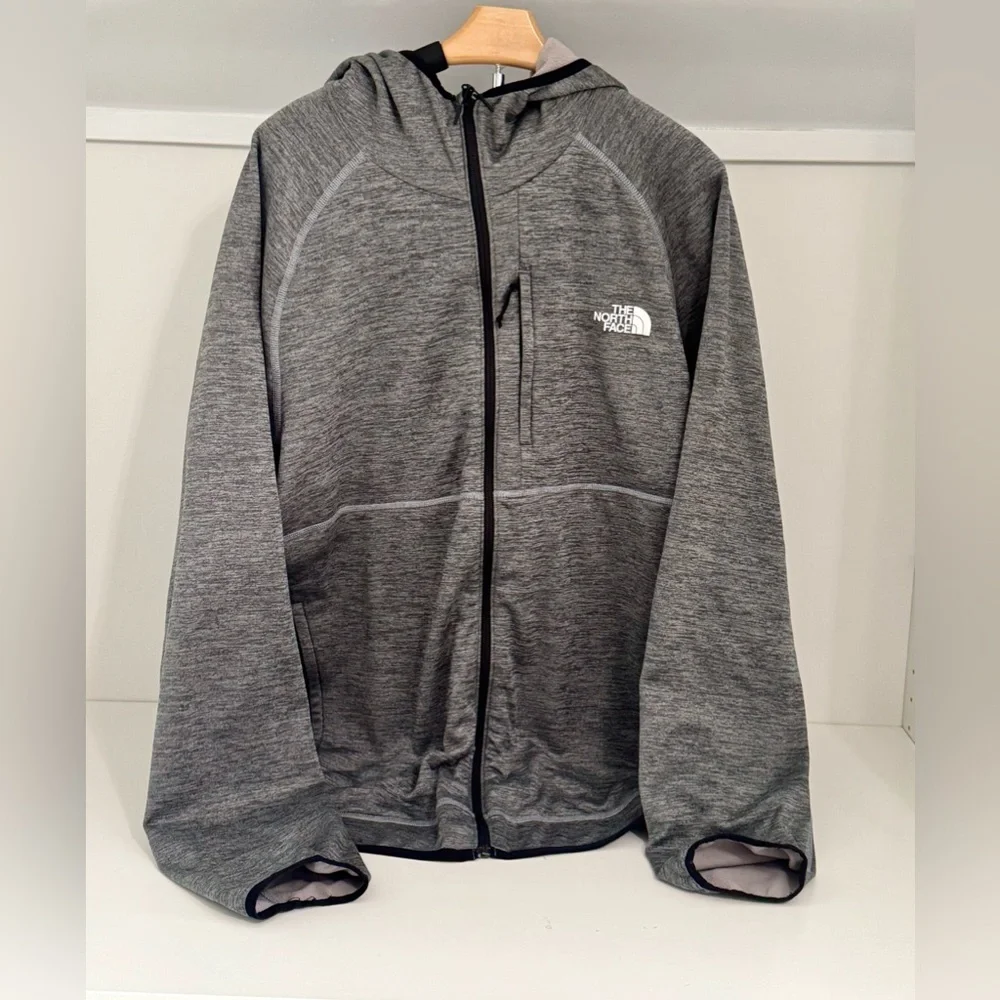The North‎ Face Canyonlands Mens Performance Fleece Gray Hooded Jacket XXL